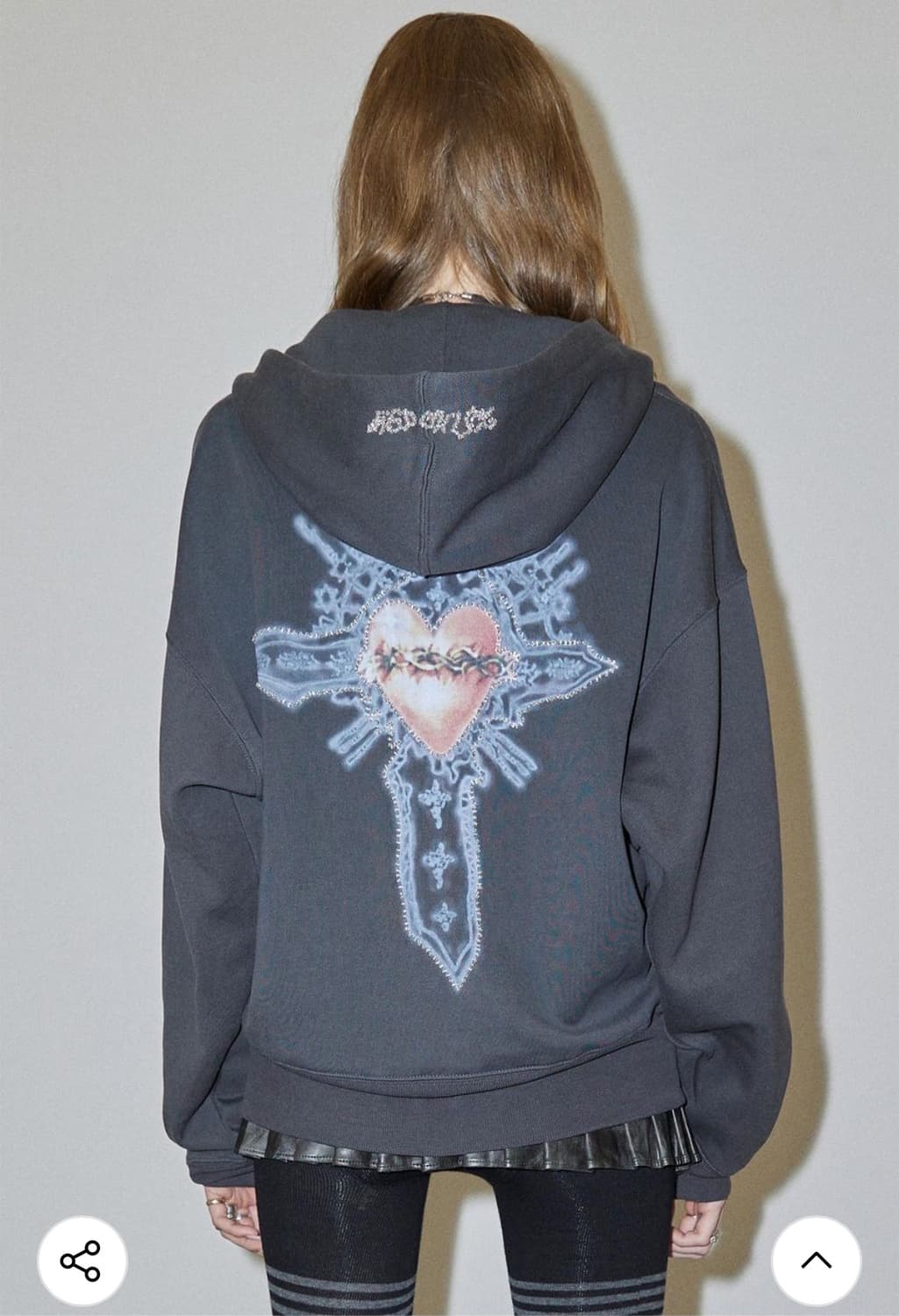 스컬프터 후드집업 차콜 Beaded Saint Hoodie Zip-Up 상품이미지3