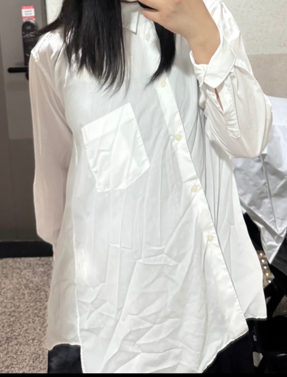 꼼데가르송 메인라인 25ss 비대칭 폴리 셔츠(화이트 M) 상품이미지2