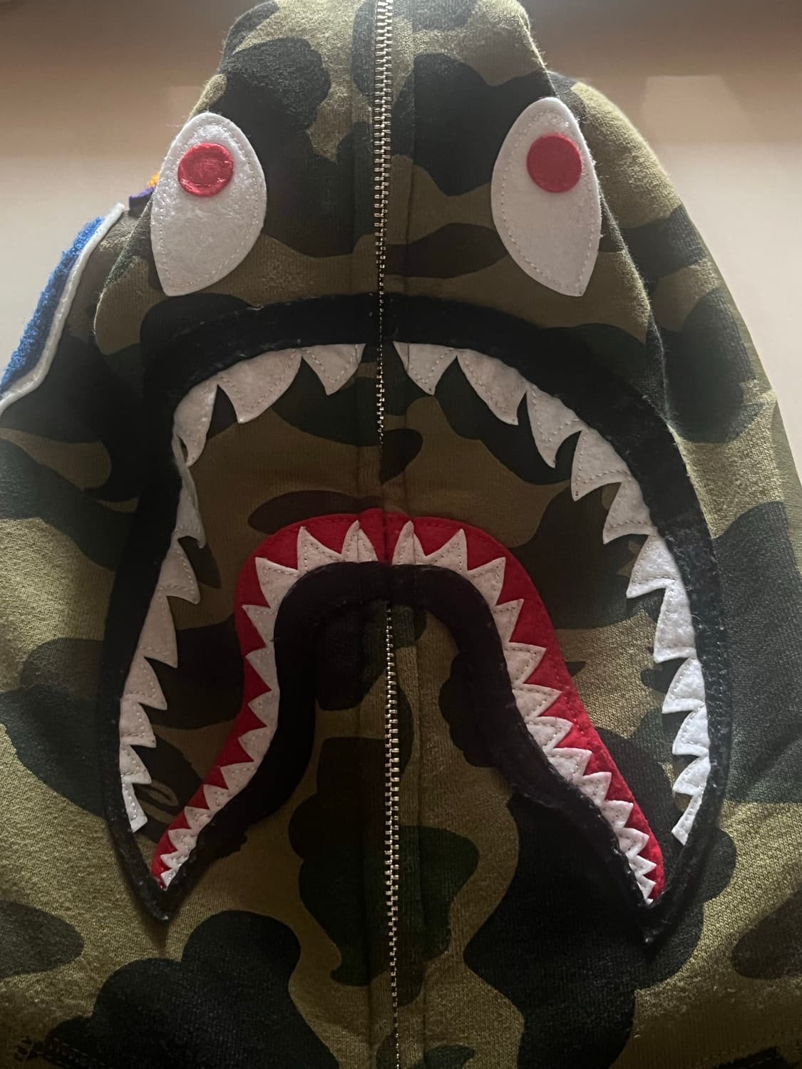 (L) 베이프 퍼스트 카모 샤크 풀 후드집업 녹계 상품이미지4