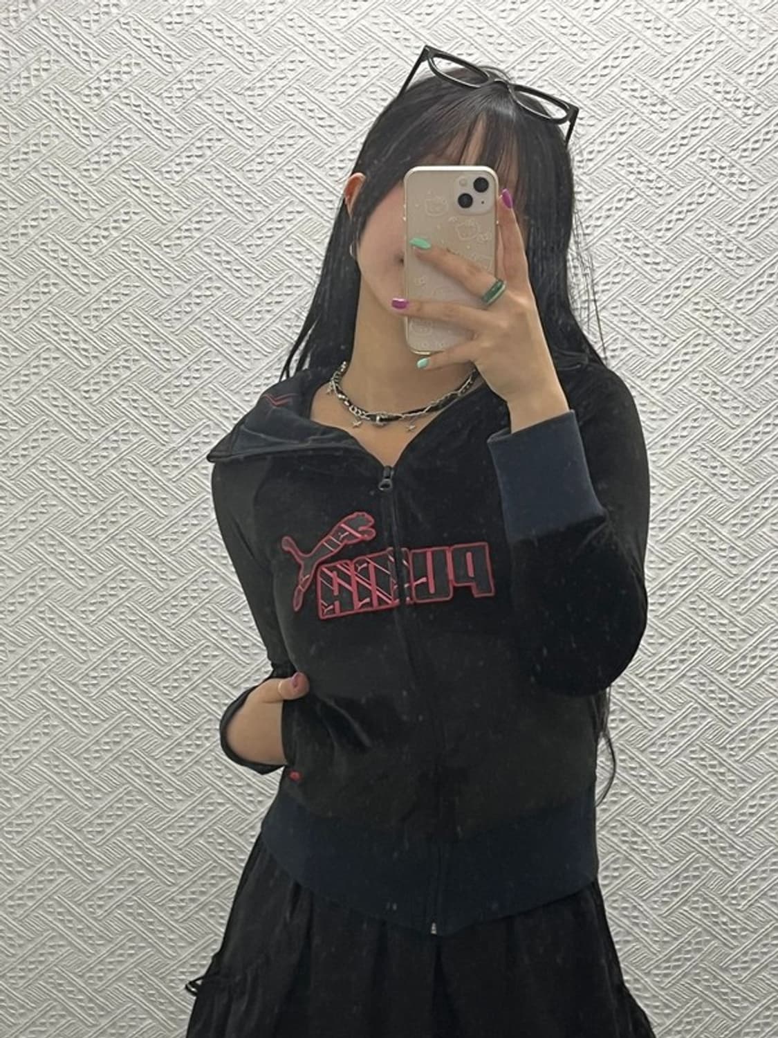 푸마 올드스쿨 00's Y2K 벨벳 트랙탑 집업 S C06663 상품이미지1