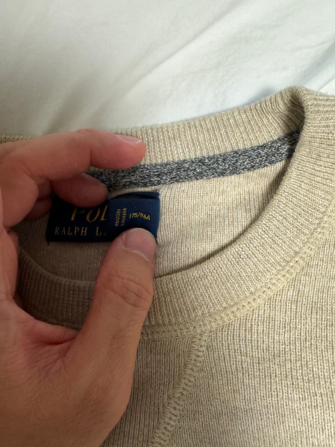 폴로 랄프로렌 베이지 맨투맨 M(콤드 코튼 니트 스웨터) 상품이미지3