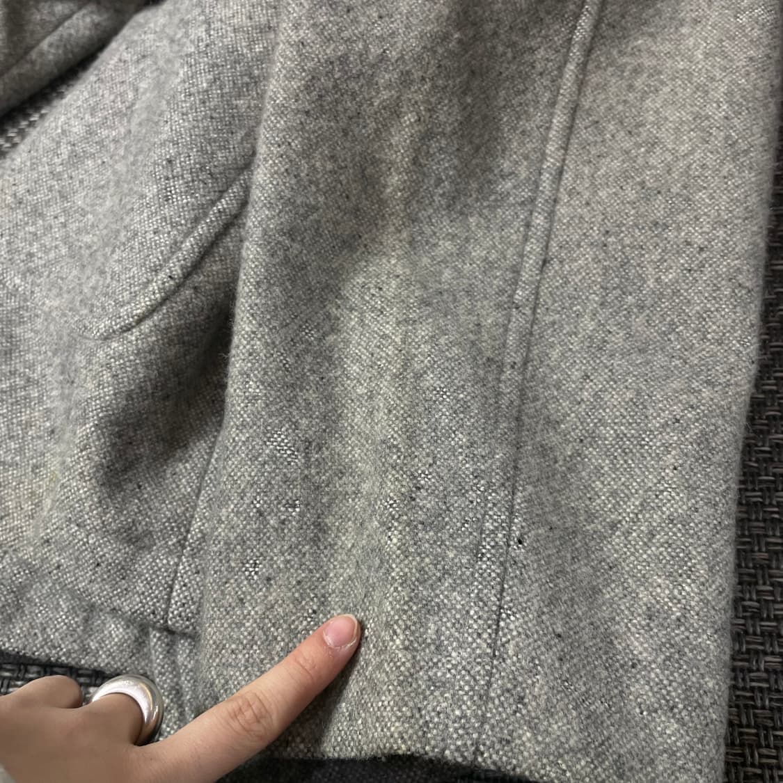 런던포그 그레이 투포켓 코트 100 상품이미지7