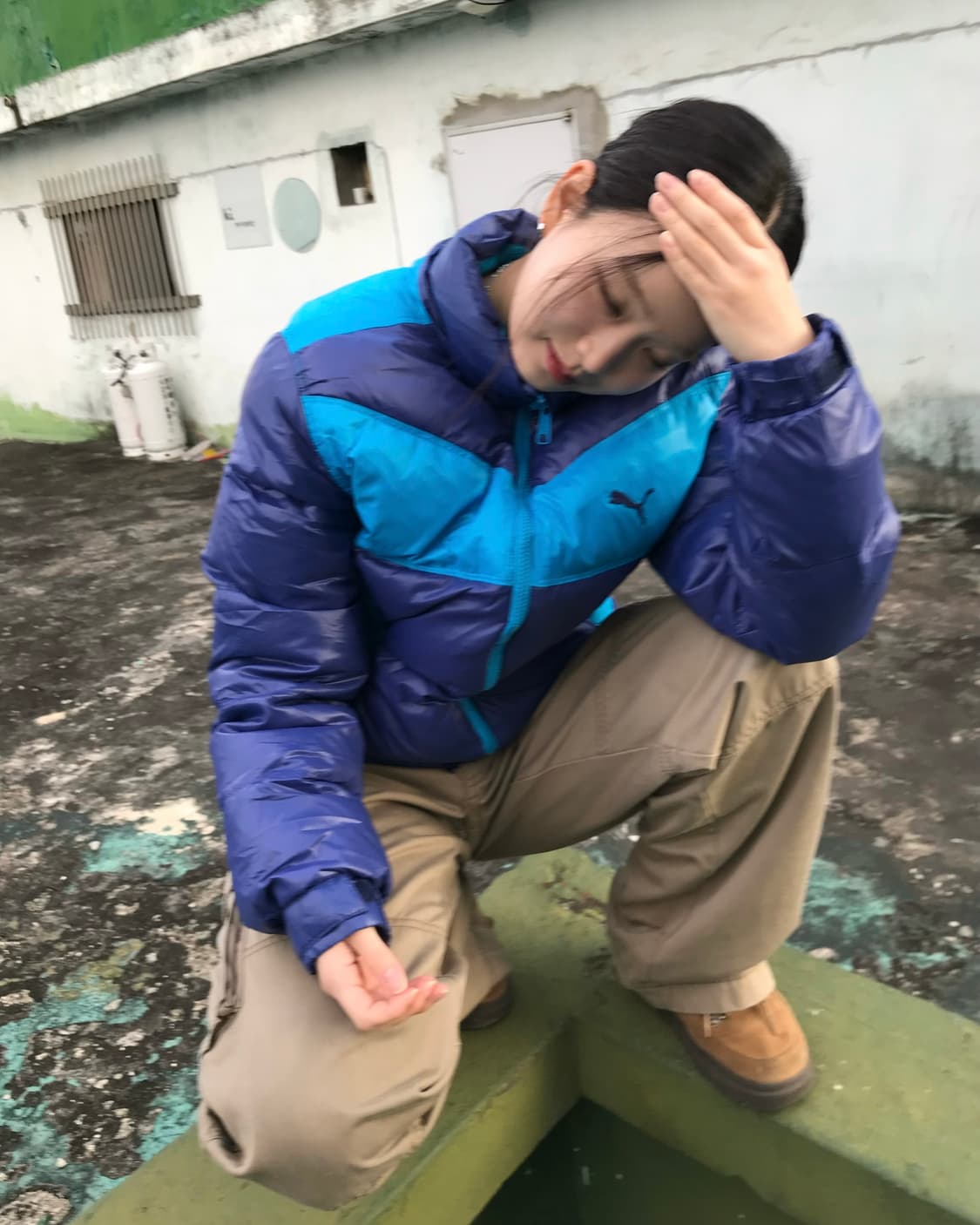 퓨마 블루 투톤 패딩 상품이미지7