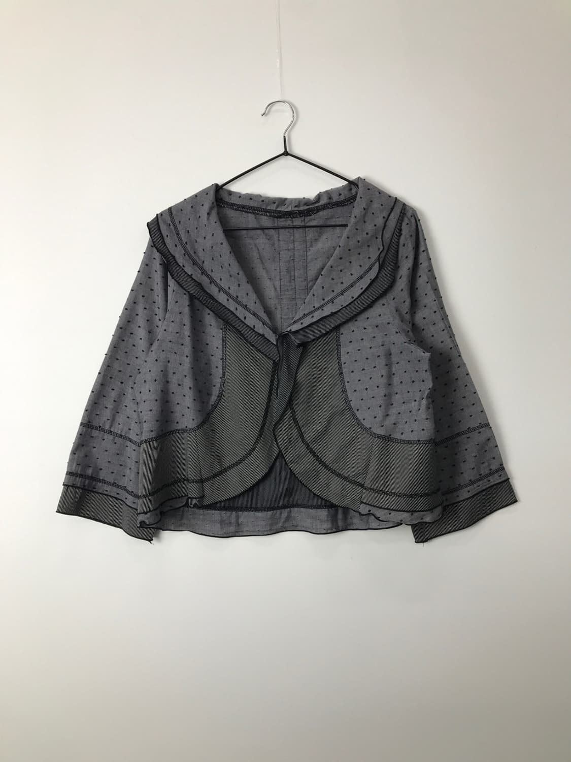 Jpn Dot Ribbon Bolero Crop Jacket 상품이미지3