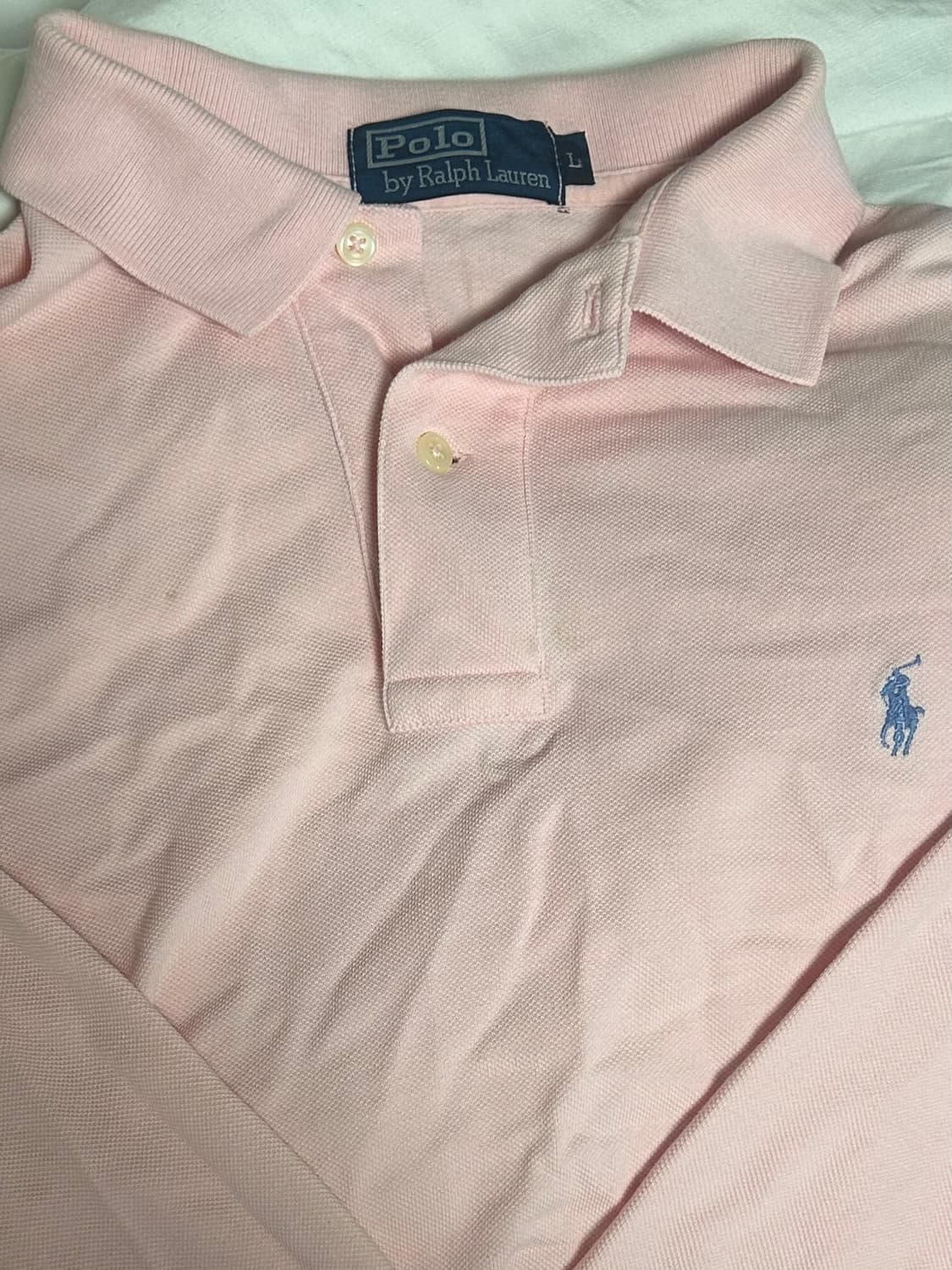 폴로 빈티지 핑크 카라 롱슬리브 롱슬 상품이미지2