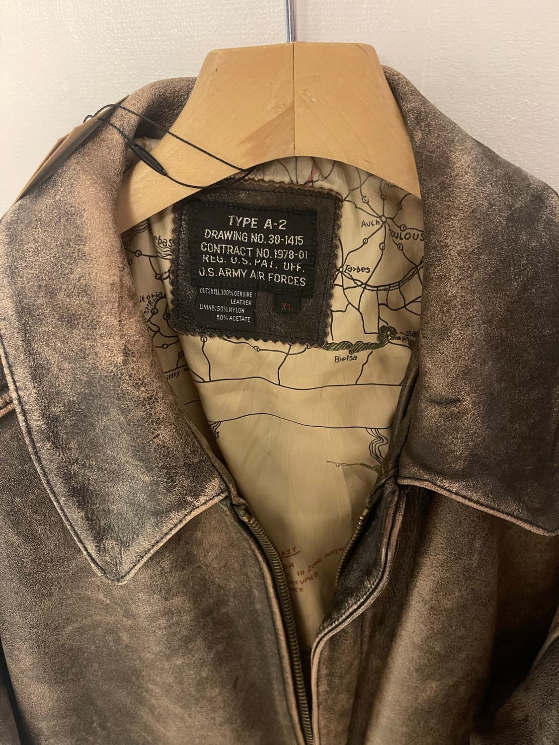 아비렉스 A-2 미군 항공 가죽자켓 (에이징 레더)  미군 상품이미지3