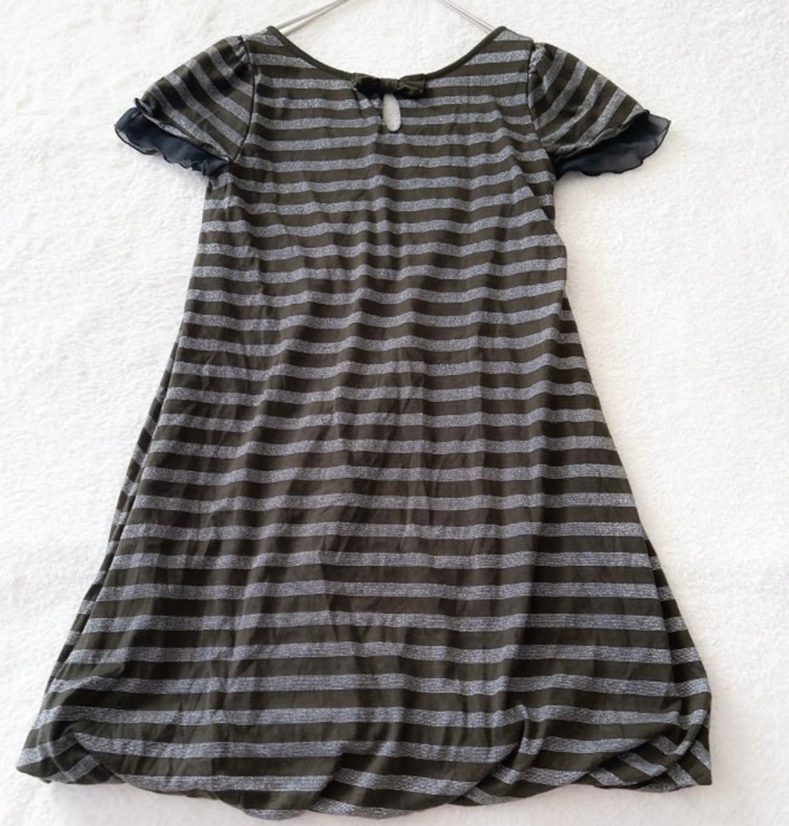 pink adobe 히메 모리걸 갸루 줄무늬 원피스 블라우스 리본 반소매 상품이미지2