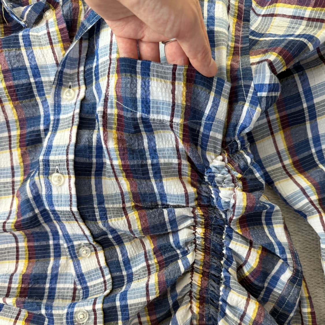 셔링 체크 셔츠 상품이미지4