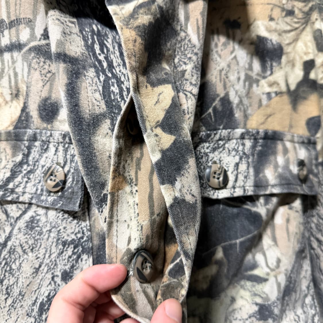 VTG 빈티지 리얼트리 , 모시 오크 풀 패턴 멀티 포켓 긴팔 셔츠 상품이미지5