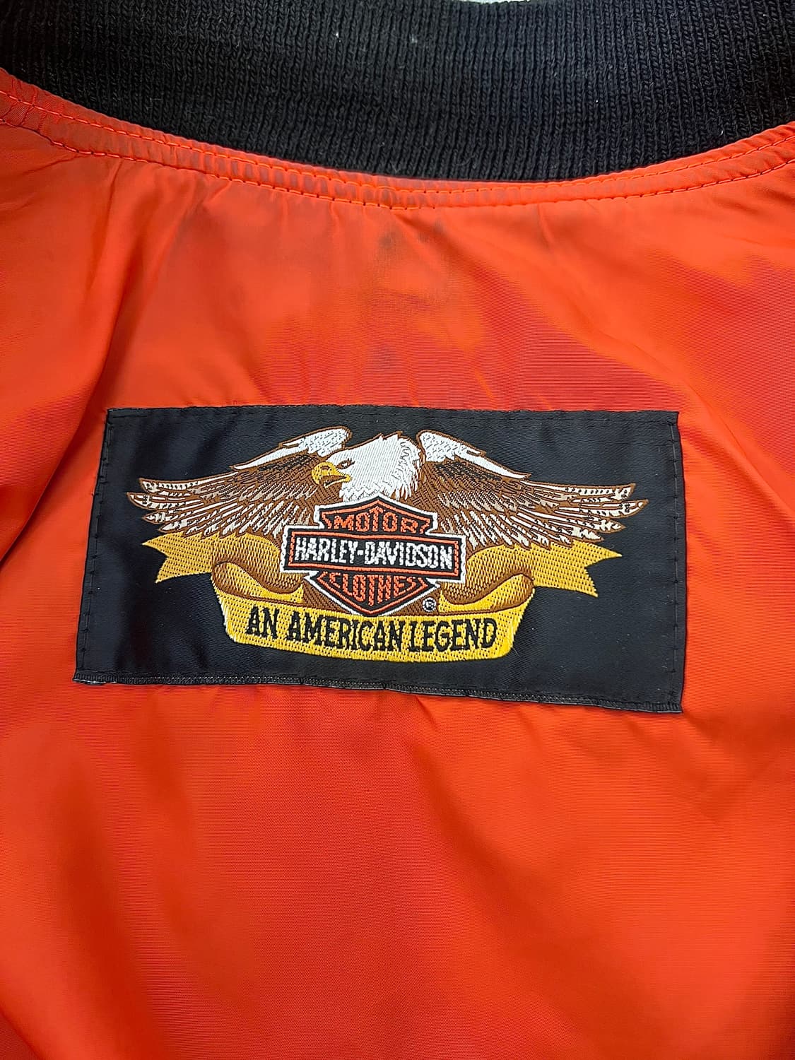 90s 할리데이비슨 블랙 나일론 레더 패치 포켓 블루종 자켓 상품이미지7