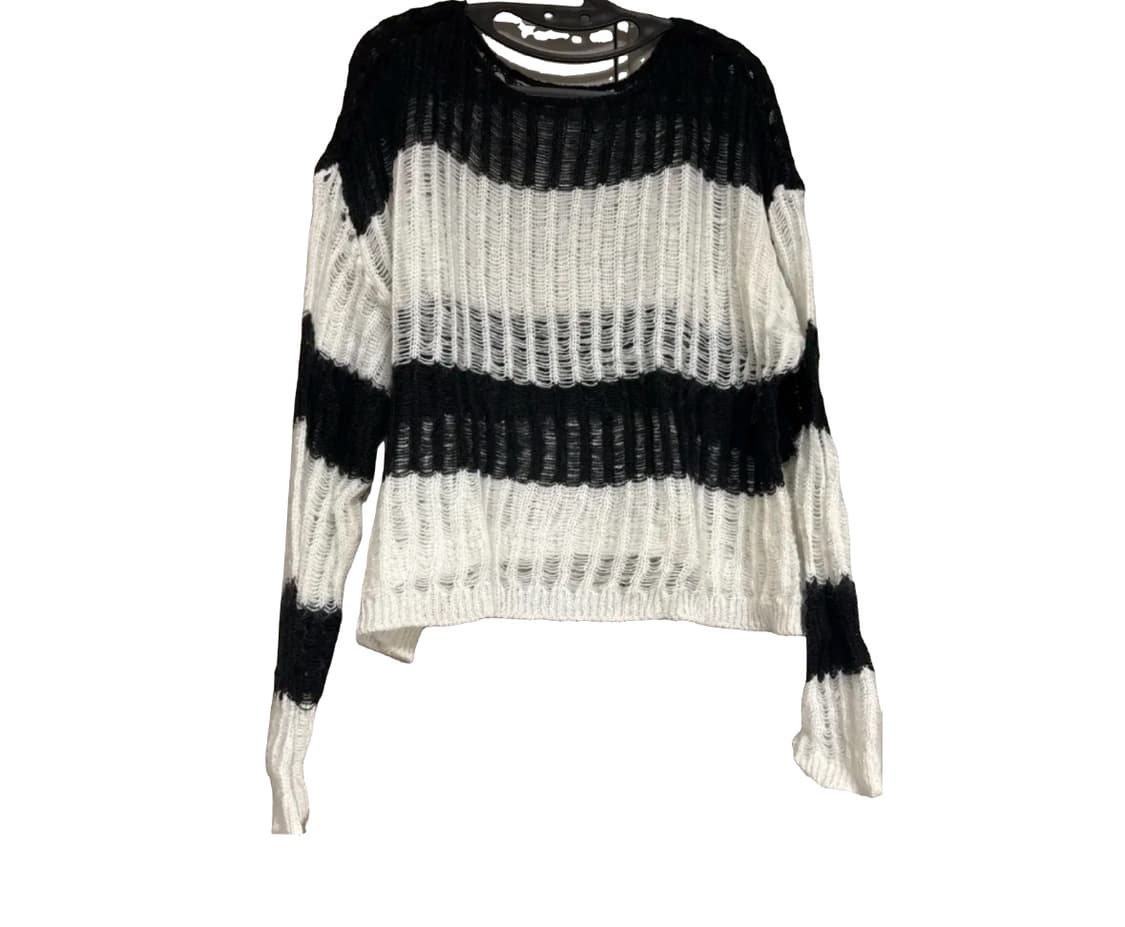 블랙&화이트 시스루 니트  상품이미지1