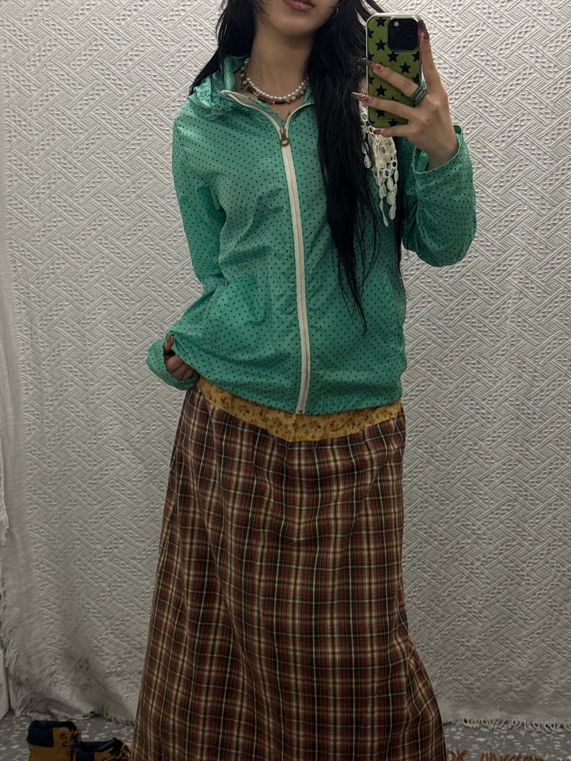 뉴발란스 키치 민트코어 도트 땡땡이 바람막이 자켓 K0303 상품이미지2