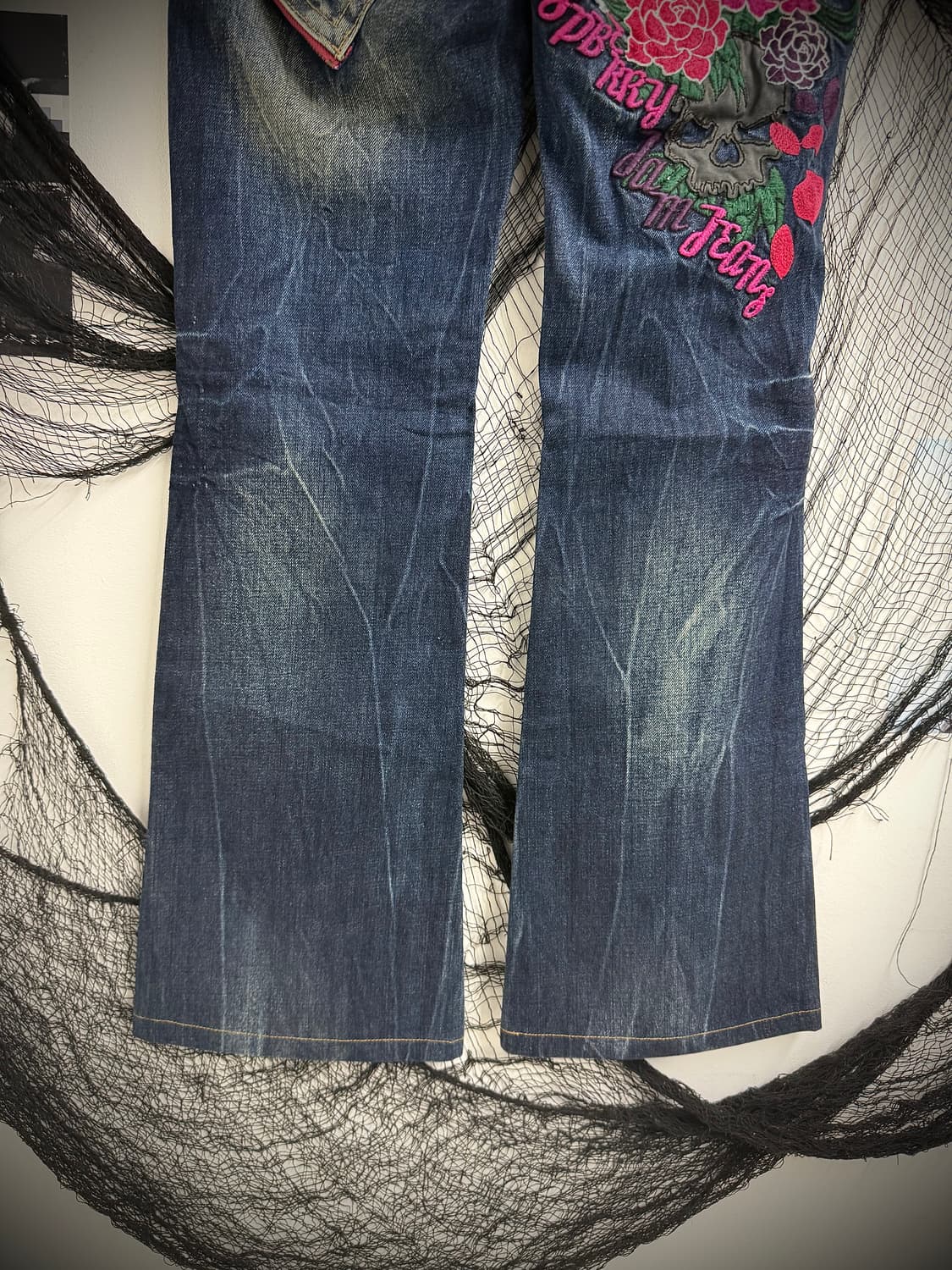 00s punk patch detailed bootscut jeans 상품이미지3