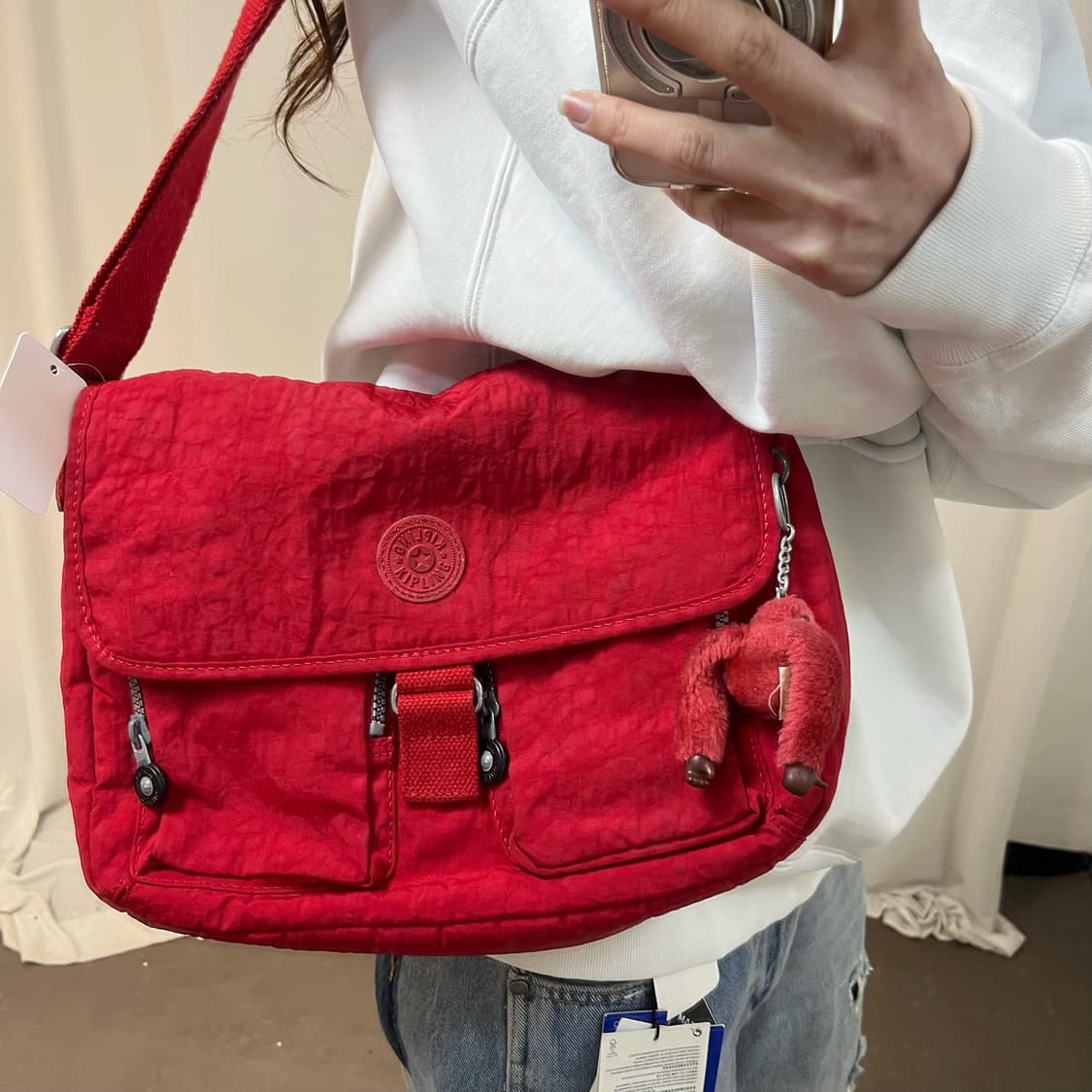 Kipling red crossbody bag 상품이미지2