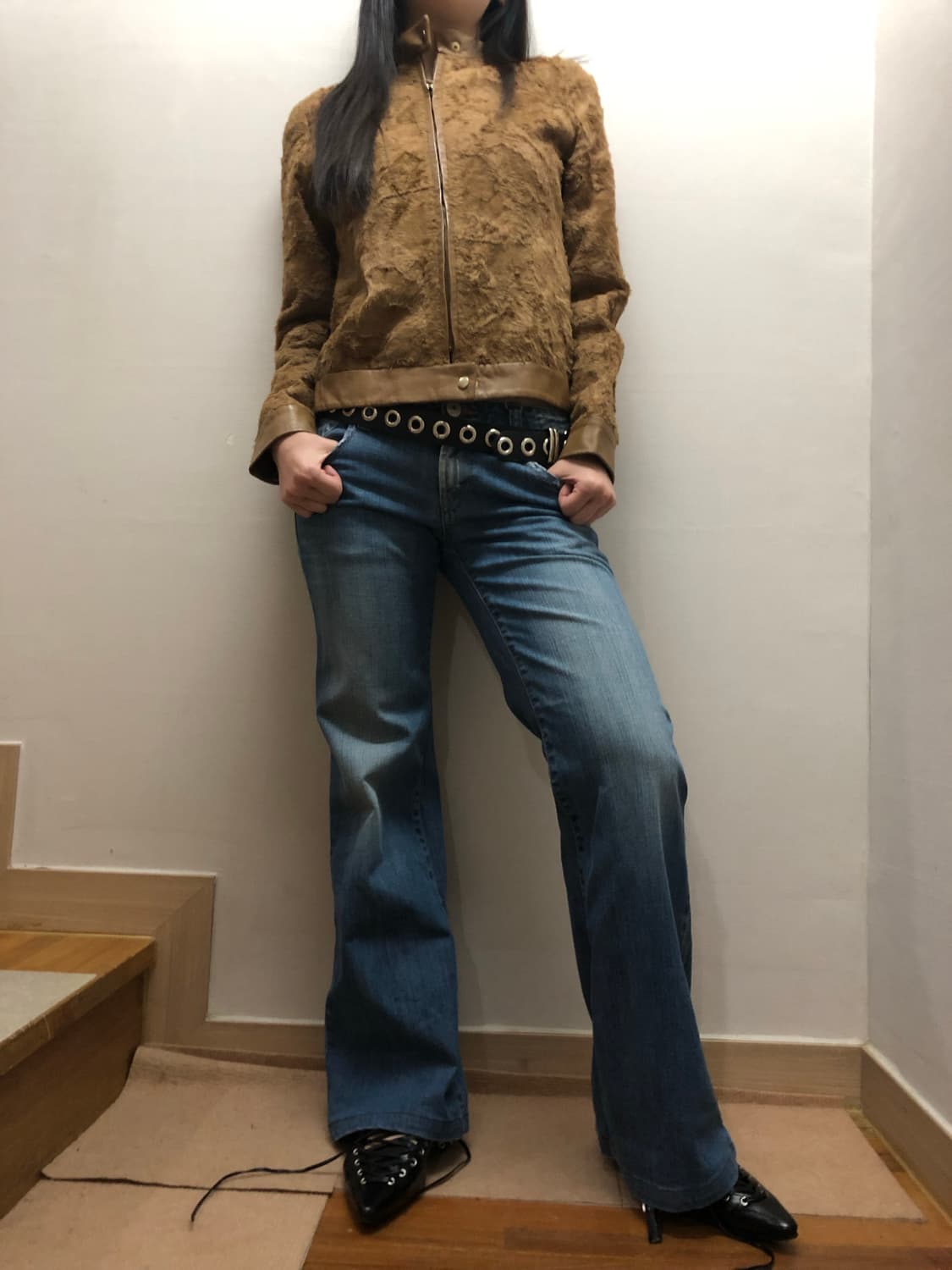 빈티지 버커루 데님 펑크 팬츠 상품이미지7