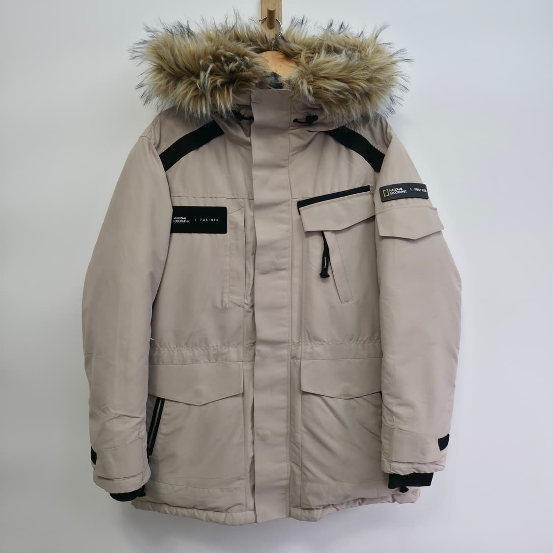 [XL] 내셔널지오그래픽 베이지 유틸리티 패딩 자켓 상품이미지1