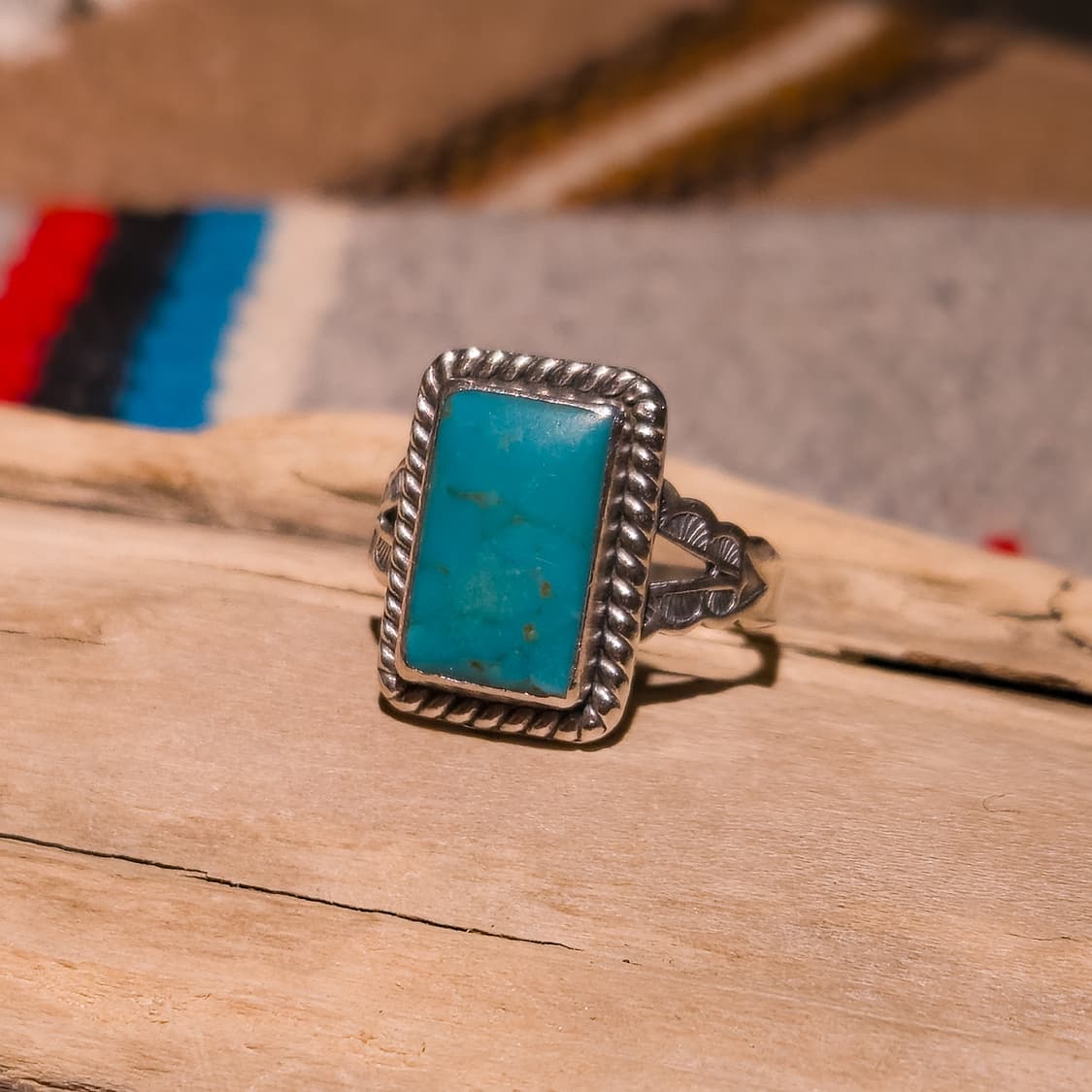 Southwestern Turquoise Silver Ring 상품이미지2