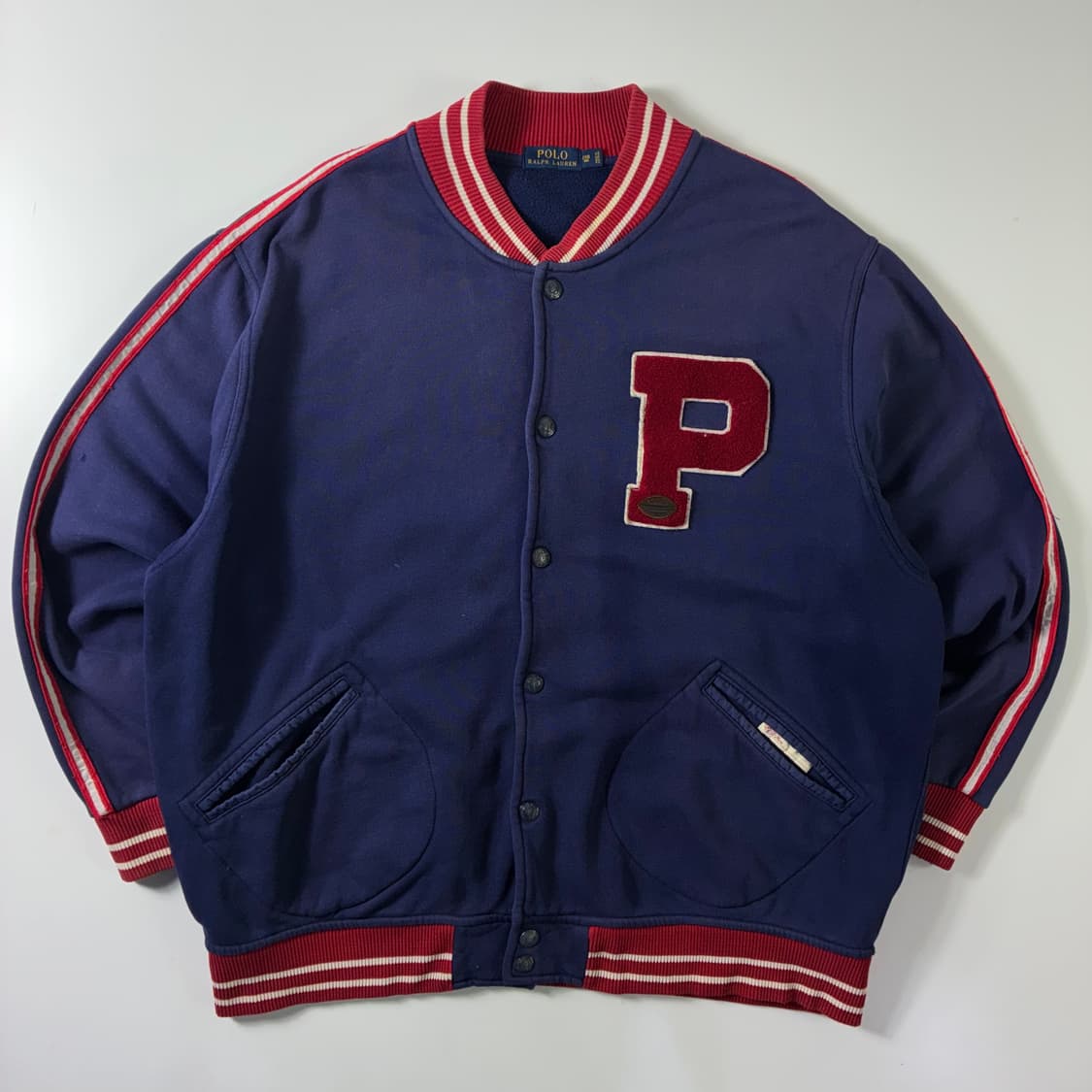 Polo 폴로 랄프로렌 P엠브로이드 백로고 자수 코튼 바시티 자켓 상품이미지2