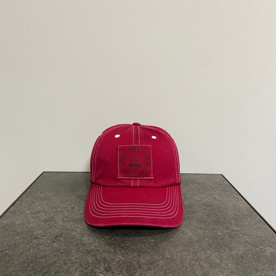 (OS) 슈프림 6패널 볼캡 모자 밀라노 워시드 레드 상품이미지1