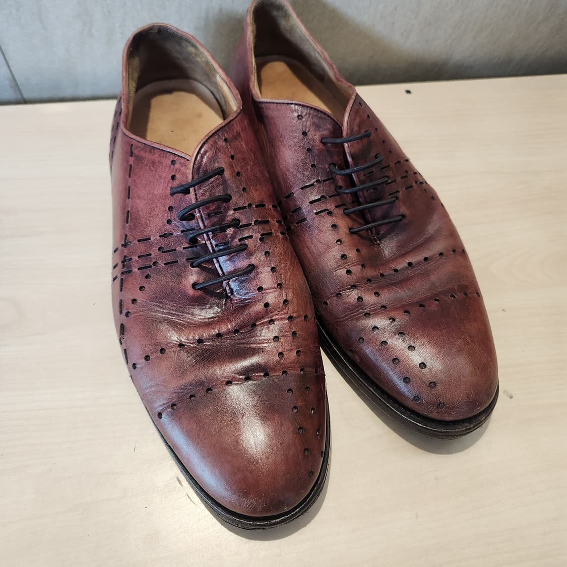 SPELLO 수제 버건디 옥스퍼드 👞 클래식 끝판왕 / 43사이즈
 상품이미지9