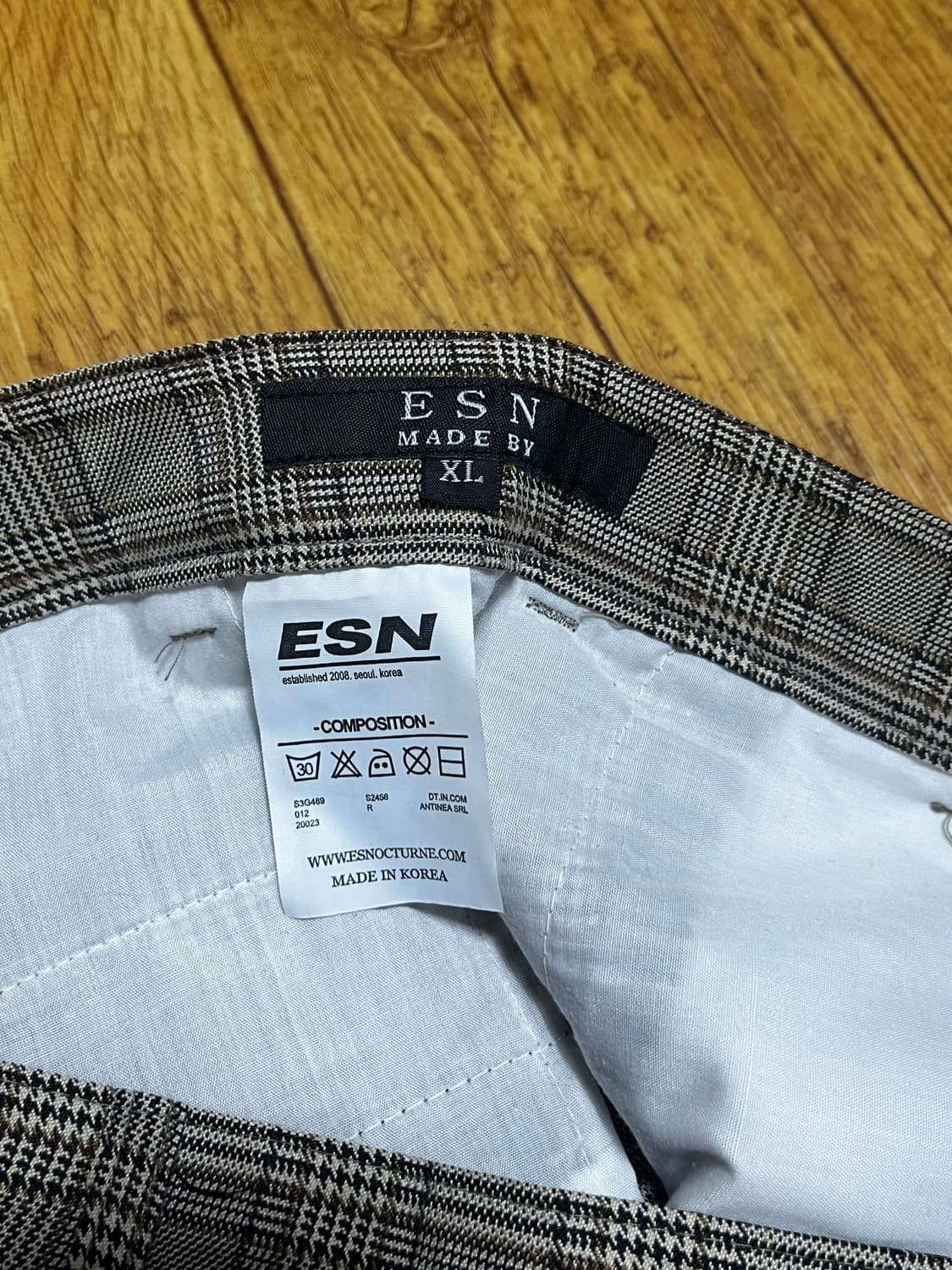 ESN 체크패턴 트라우저 슬랙스 XL 브라운 상품이미지8