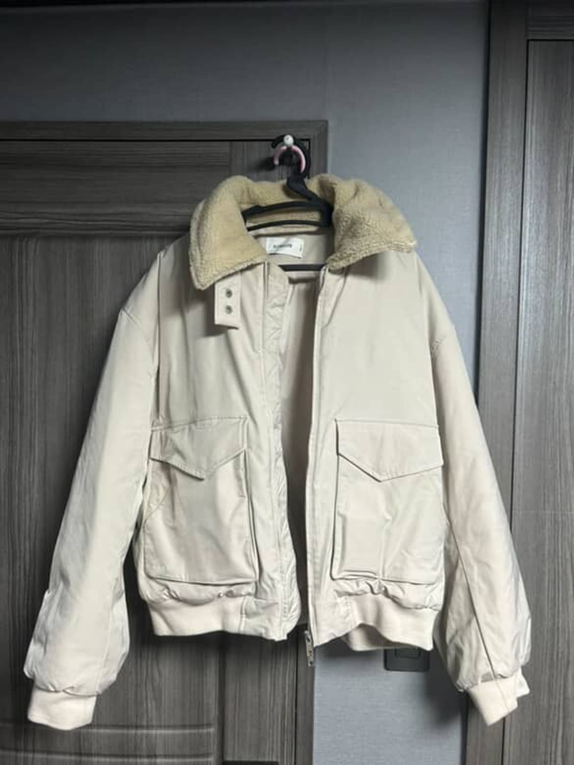 무스탕 자켓 숏패딩 아이보리 상품이미지1