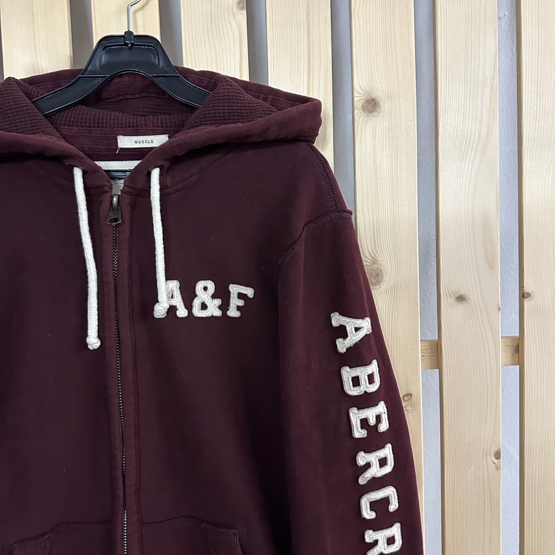 (M~L) 아베크롬비 버건디 후드집업 상품이미지3