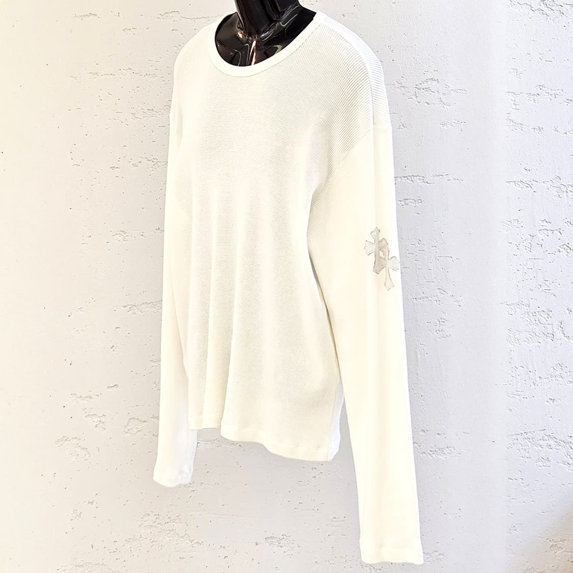 [XL] 크롬하츠 페이퍼잼 레더패치 와플 니트 화이트 B1213C139 상품이미지3