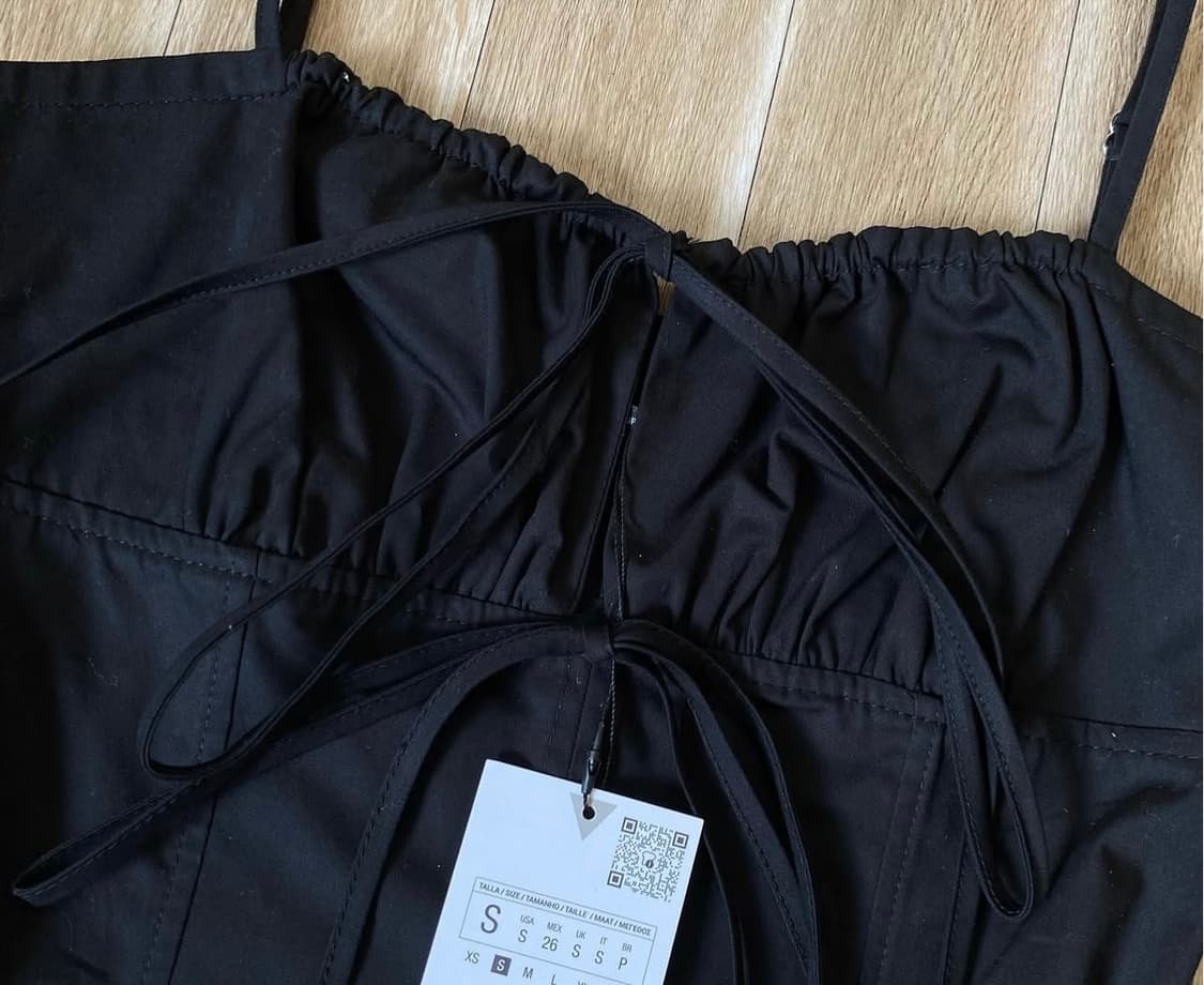 ZARA 자라 리본 개버딘 탑, 자라 리본 블라우스, 나시 블라우스 상품이미지6