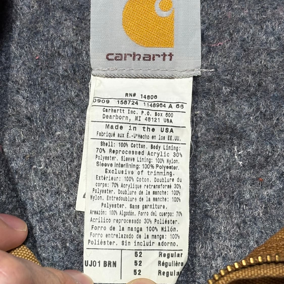 칼하트 uj01 디트로이트 자켓 52 usa 상품이미지9
