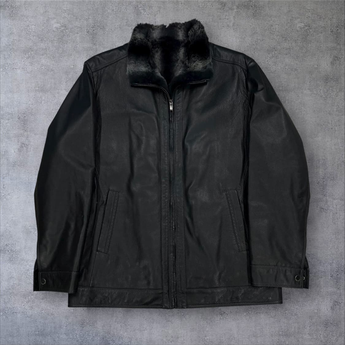 VTG 블랙 컬러 양가죽 자켓 상품이미지1