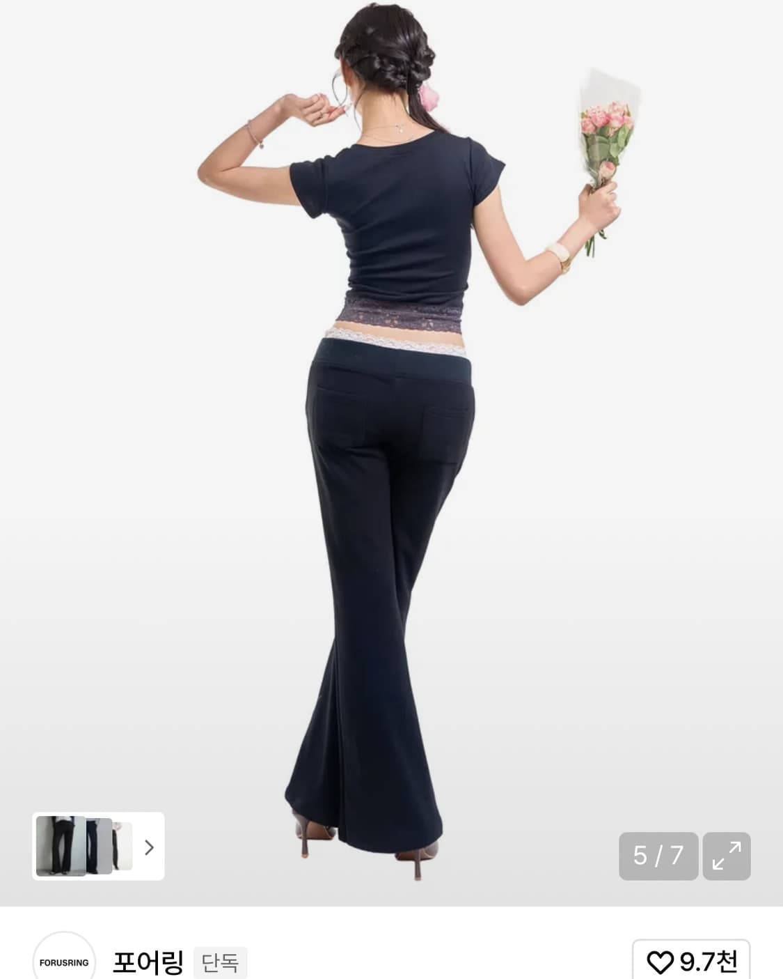 포어링 레이스 밴딩 부츠컷 상품이미지4