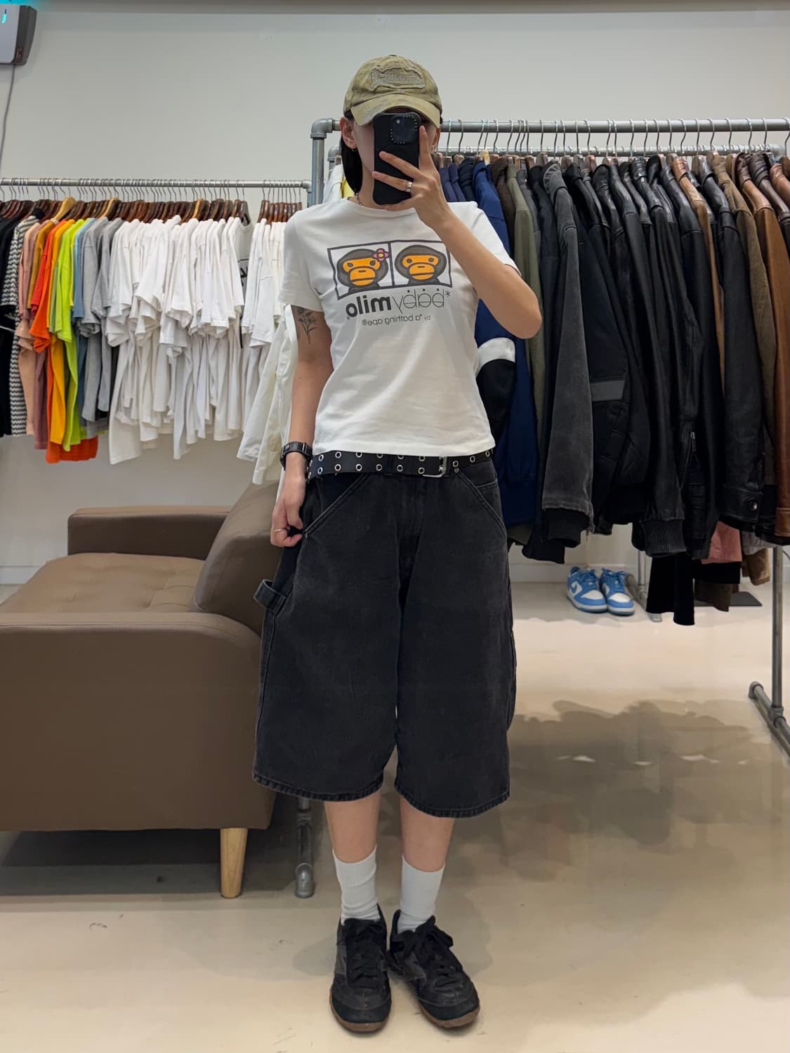 베이프 베이비 마일로 티셔츠 화이트 상품이미지8