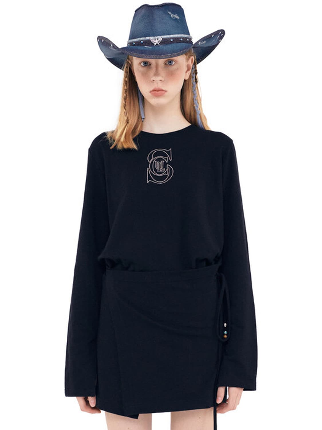 스컬프터 Hotfix Logo Wrap Dress [BLACK] s 상품이미지2