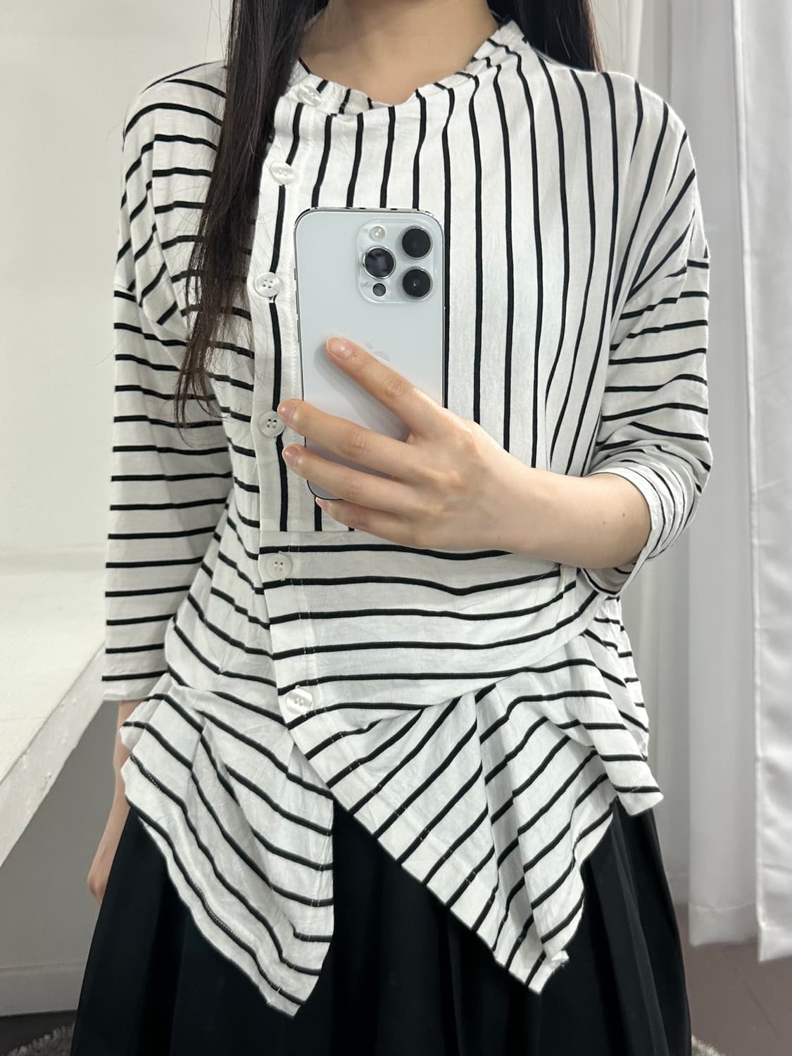 kawa okada stripe design cardigan 상품이미지2
