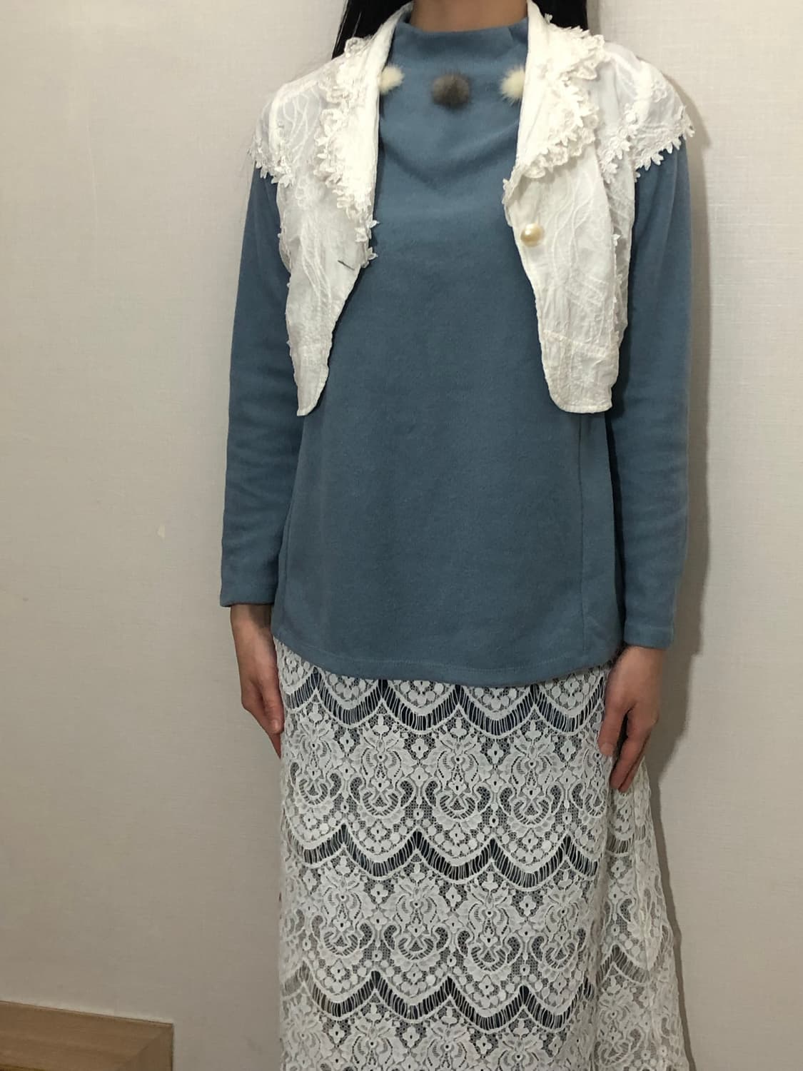 빈티지 화이트 레이스 크롭 자켓 상품이미지4