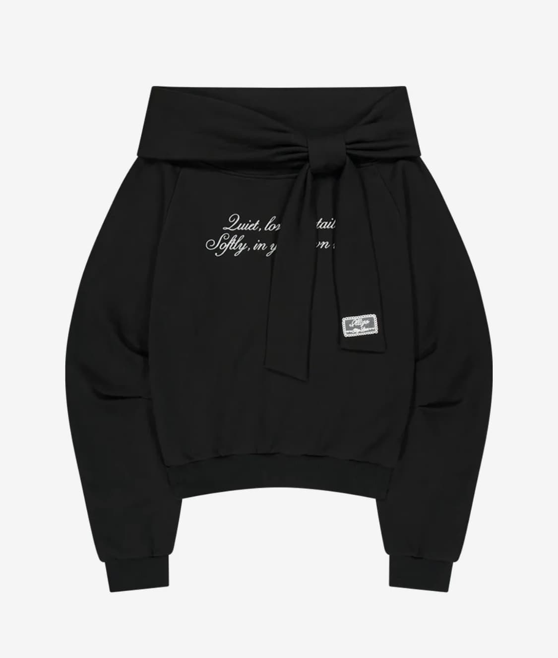 일리고 퓨어 오프숄더 맨투맨 블랙 상품이미지1