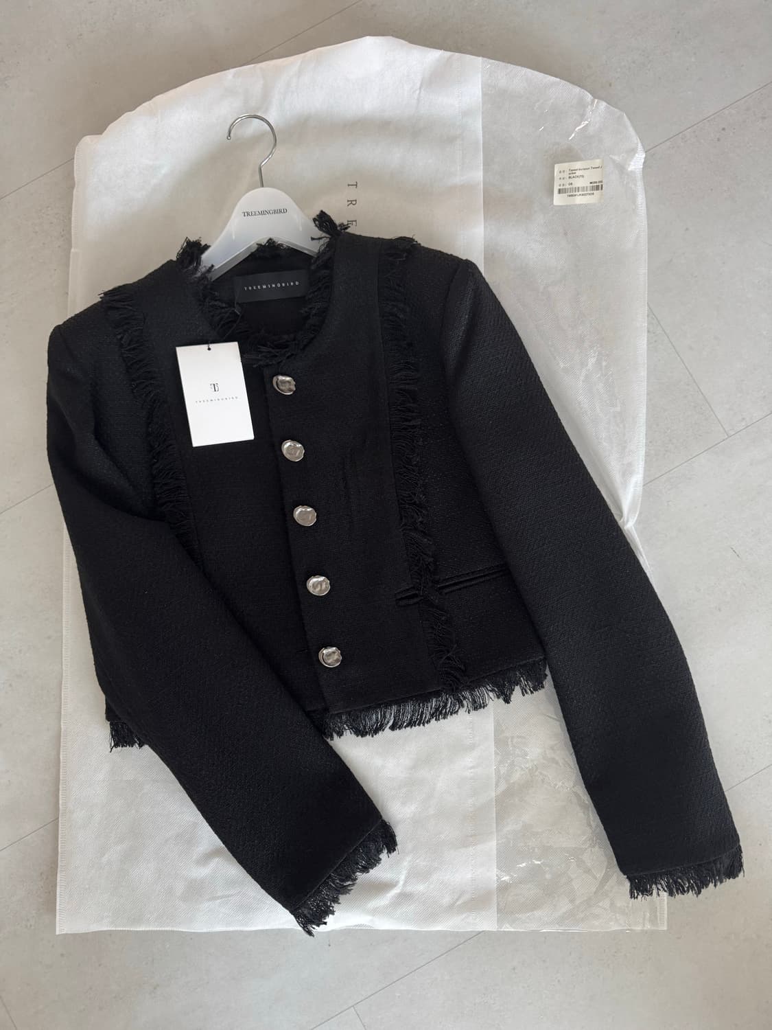 트리밍버드 테슬 트위드 자켓 블랙 상품이미지6