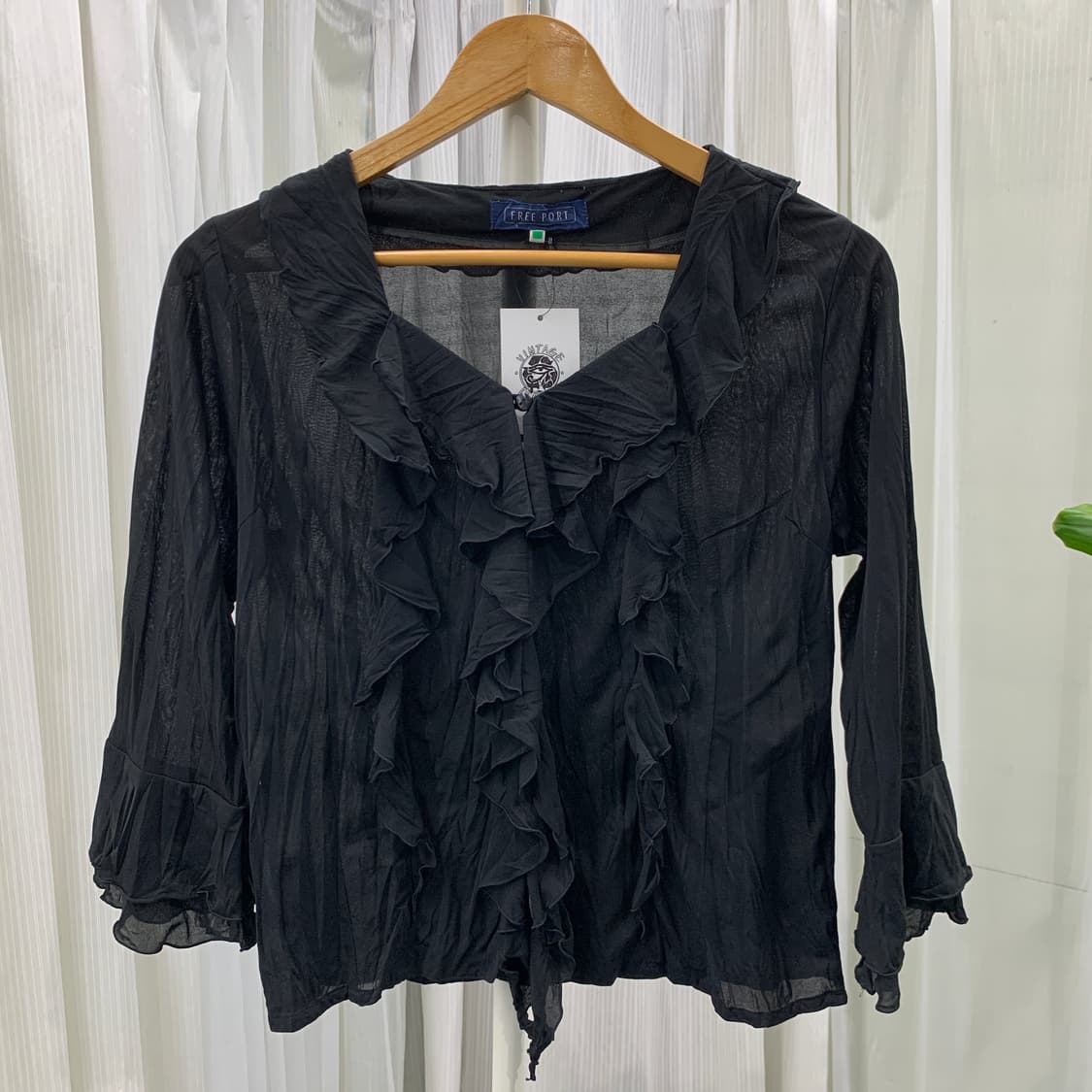 일본 빈티지 FREE PORT 주름지 프릴 블라우스 1877 상품이미지1