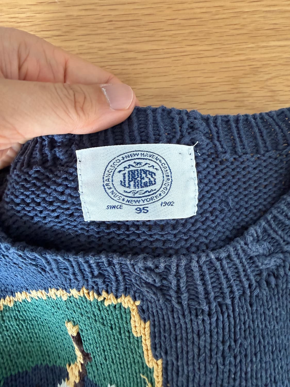 90's 제이프레스(J.PRESS) 핸드메이드 코튼 니트(반도 라이센스) 상품이미지6