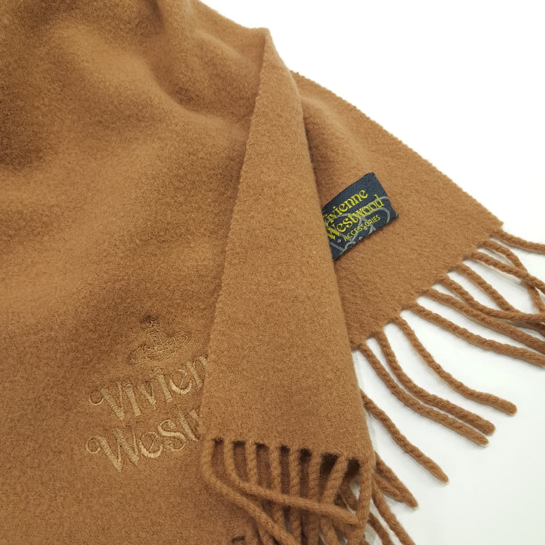 MX149 비비안 웨스트우드 브라운 울 목도리 머플러 상품이미지4