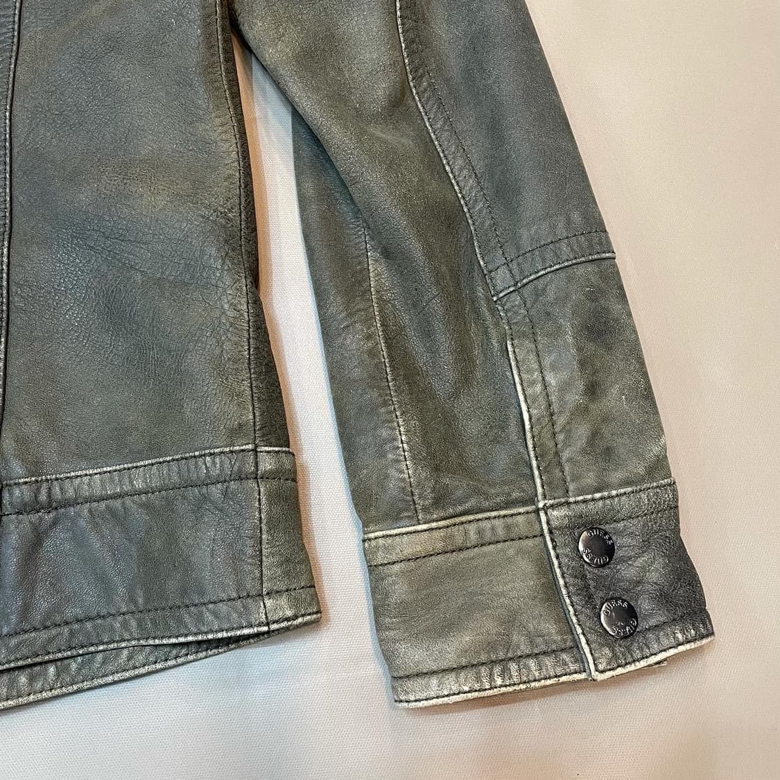 게스) 빈티지워싱 브라운 양가죽 사파리자켓(L) 상품이미지5