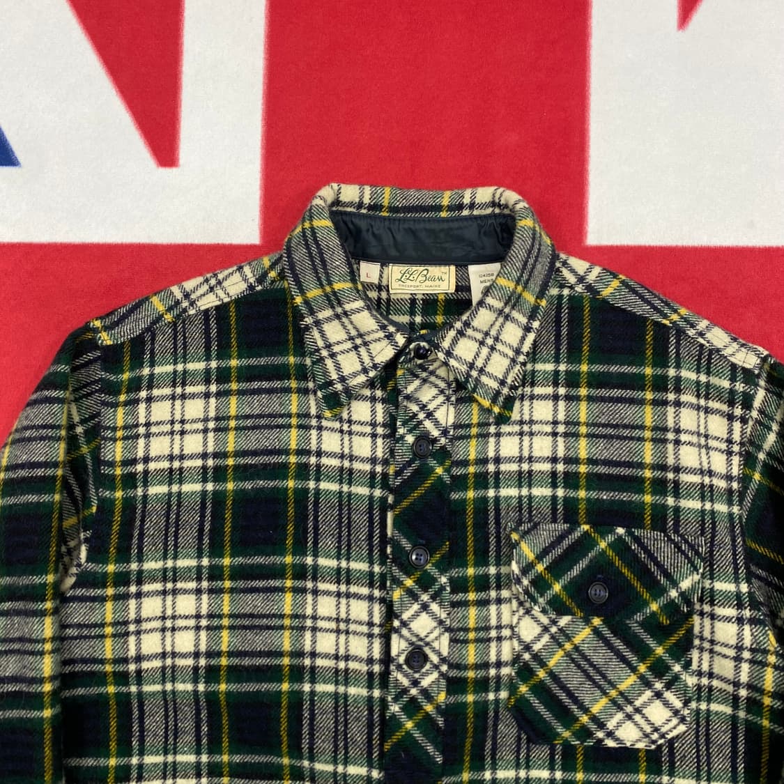 엘엘빈 하프버튼 플란넬셔츠 L 상품이미지3