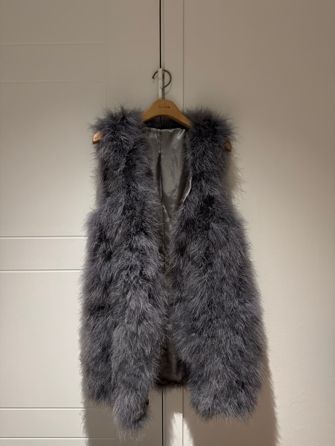 빈티지 타조 퍼 베스트 상품이미지1