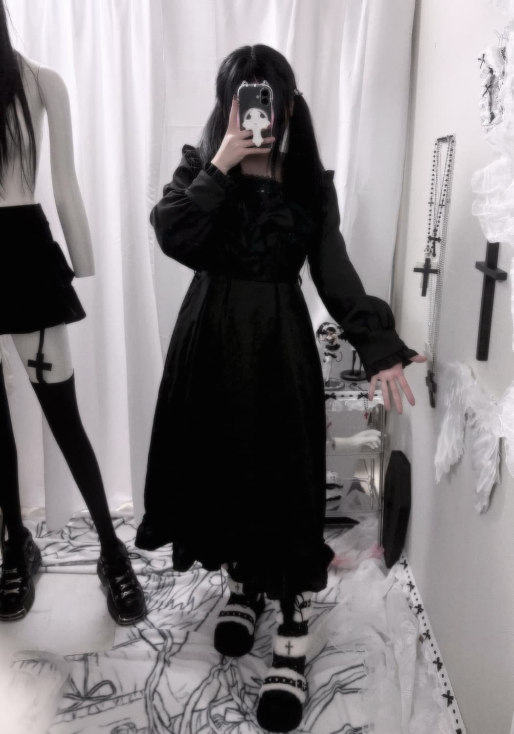 디어마이러브 지뢰계 십자가 롱원피스 상품이미지1