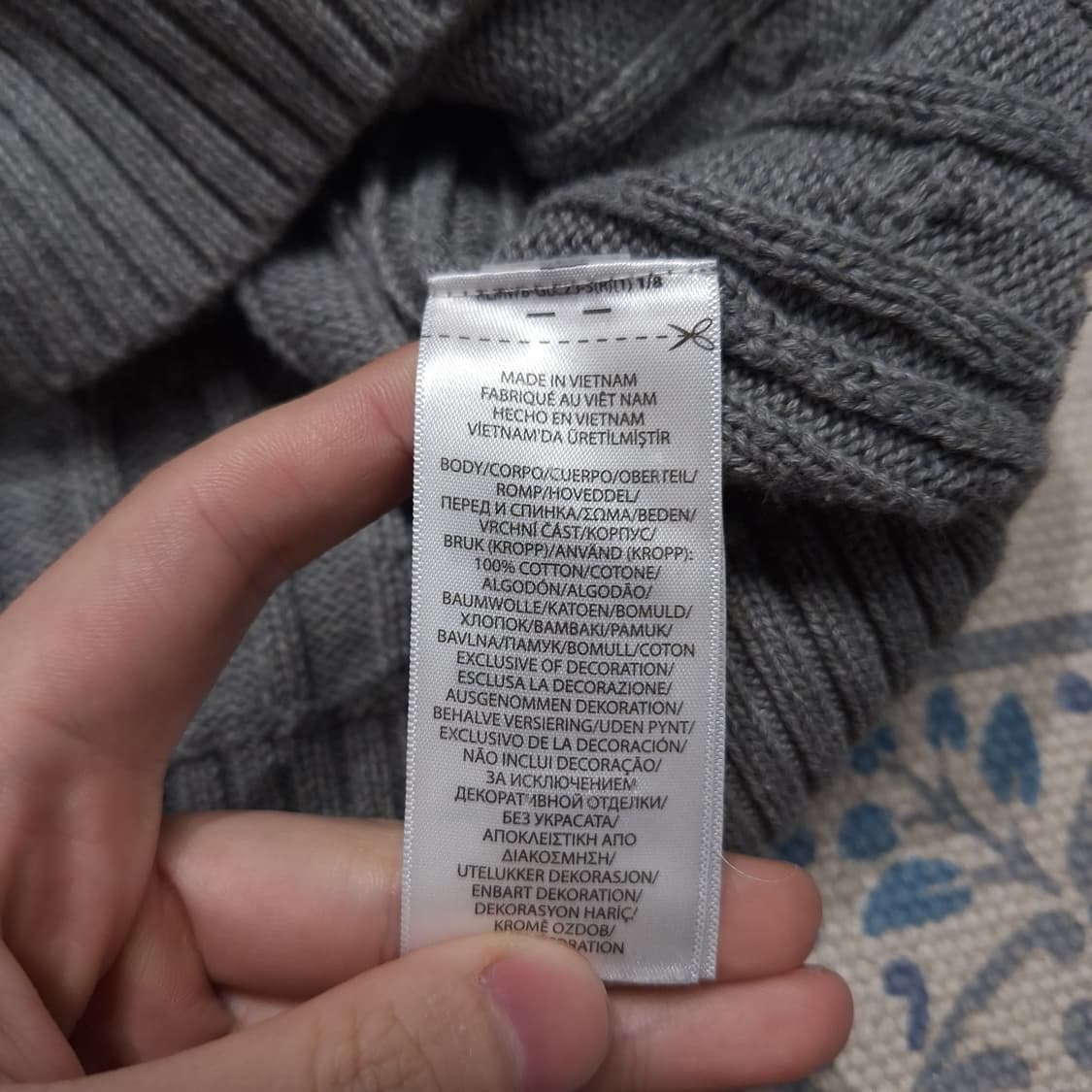 폴로랄프로렌 그레이 화이트포니 케이블 꽈배기 패턴 코튼 라운드넥 니트 S 상품이미지7