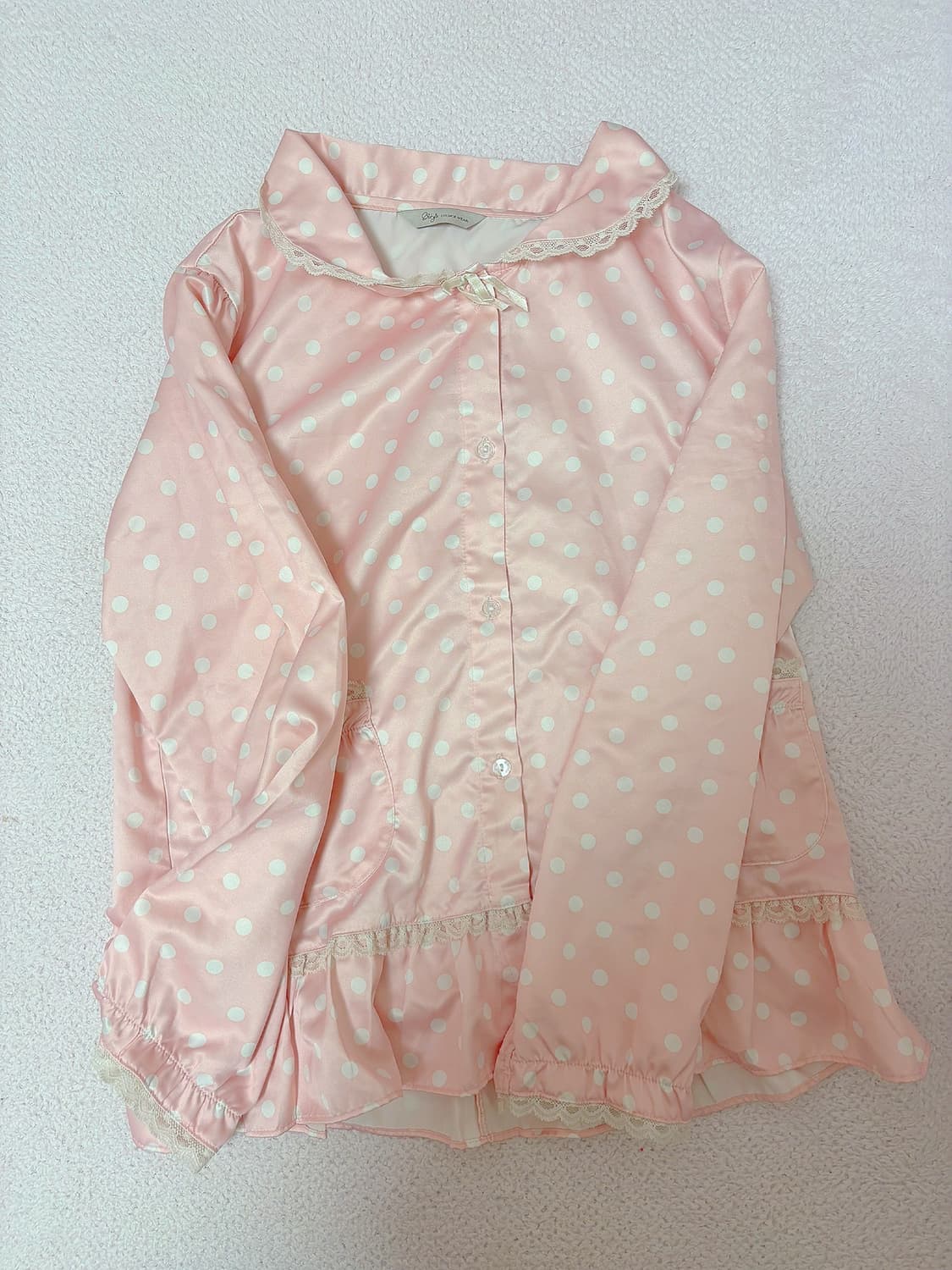 에메필 민트 도트 잠옷 룸웨어 세트 히메갸루 라떼갸루 상품이미지2