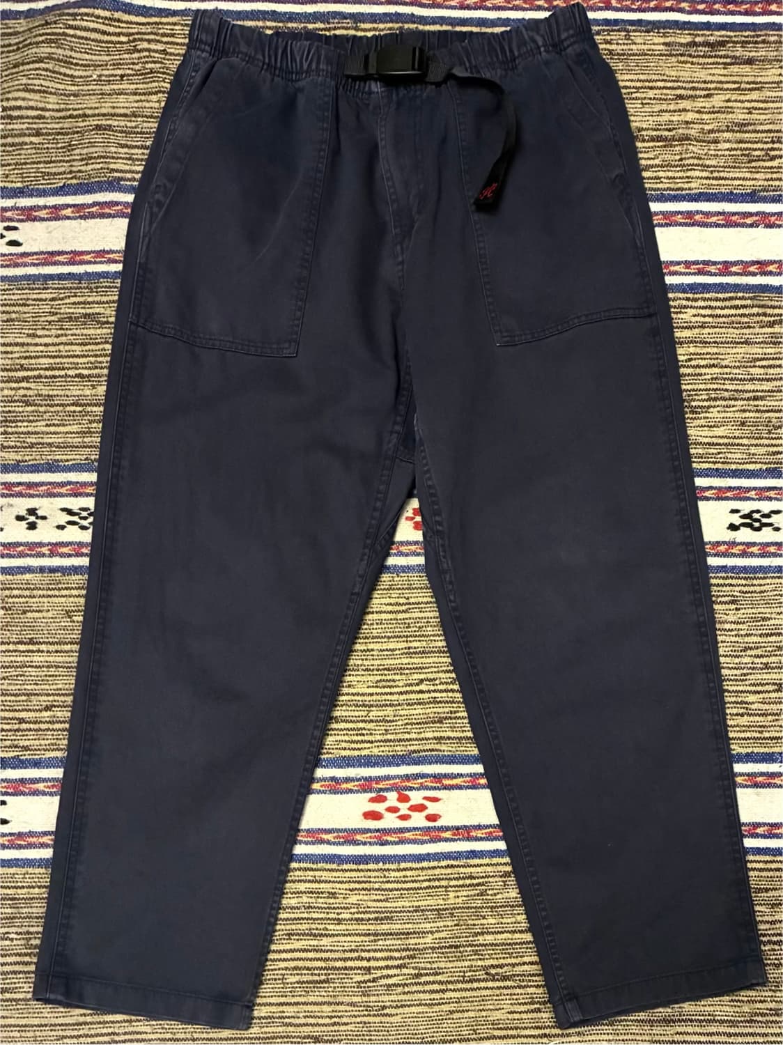 (M)그라미치 코튼 퍼티그 루즈 테이퍼드 팬츠 네이비  상품이미지1