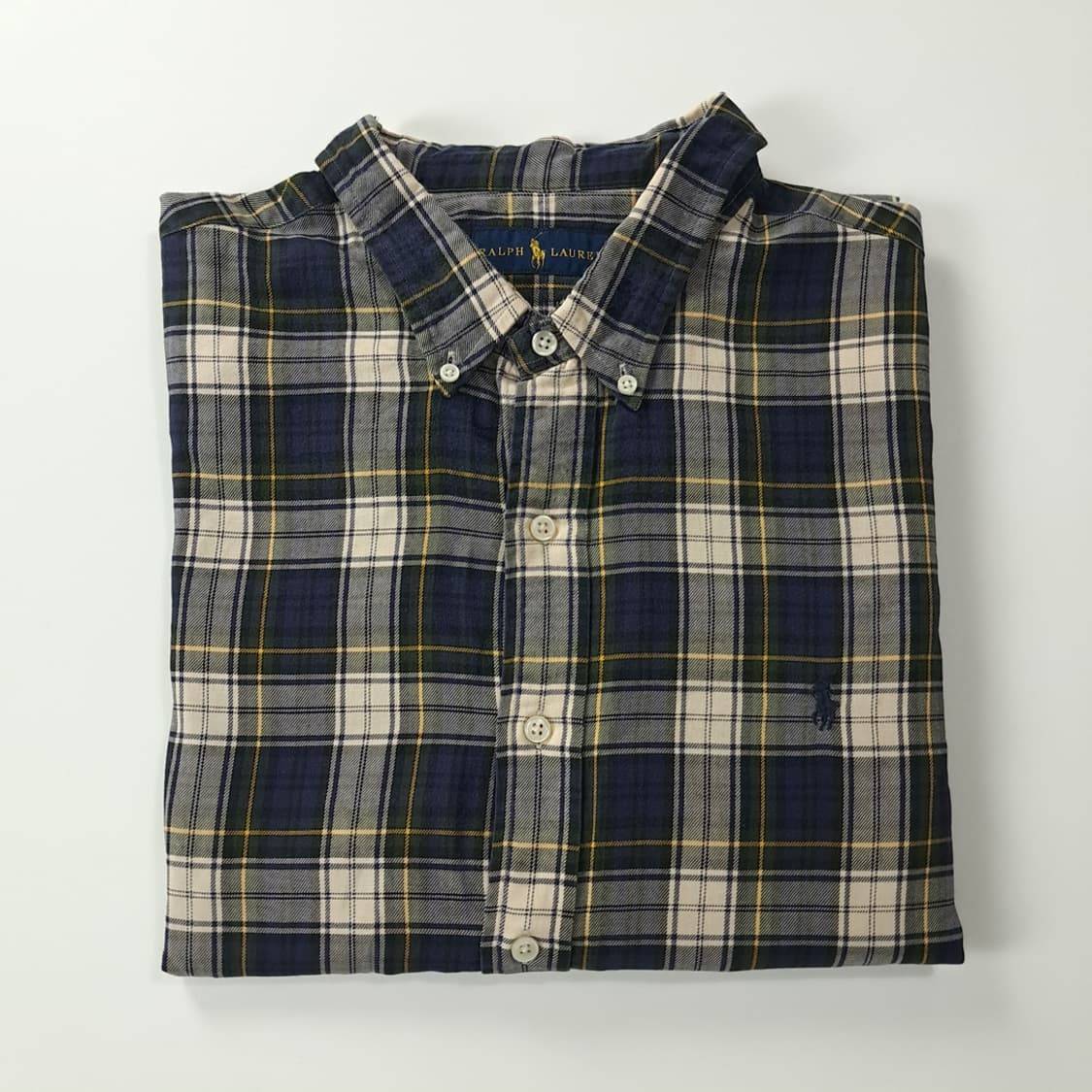CK407 2XL 폴로 90s 클래식 타탄체크 네이비 셔츠 남방 상품이미지7