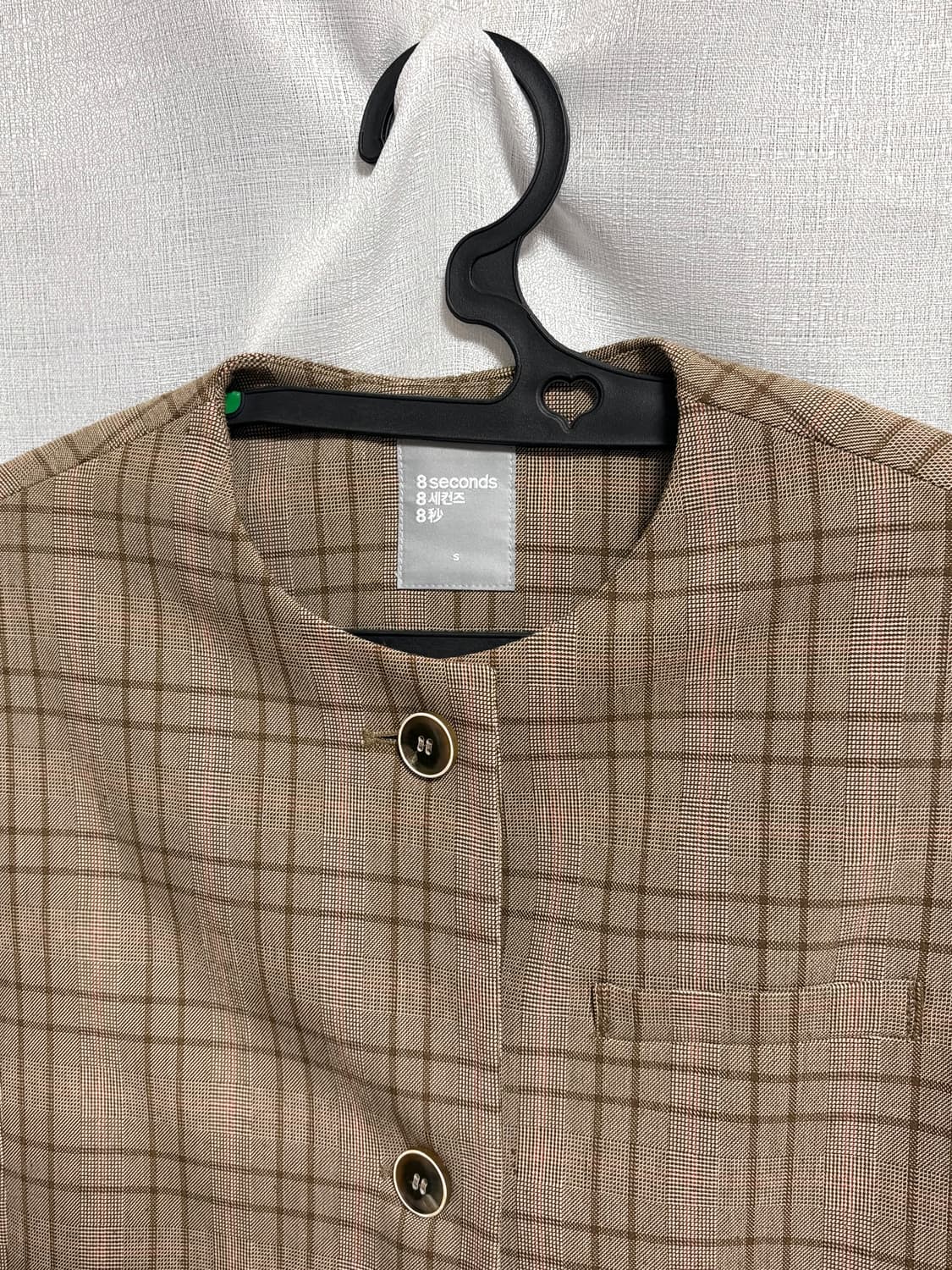 에잇세컨즈 노카라체크크롭자켓 상품이미지4